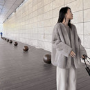 2025冬新款 V领皮草外套环保毛毛宽松貂绒大衣女 气质仿水貂毛开衫