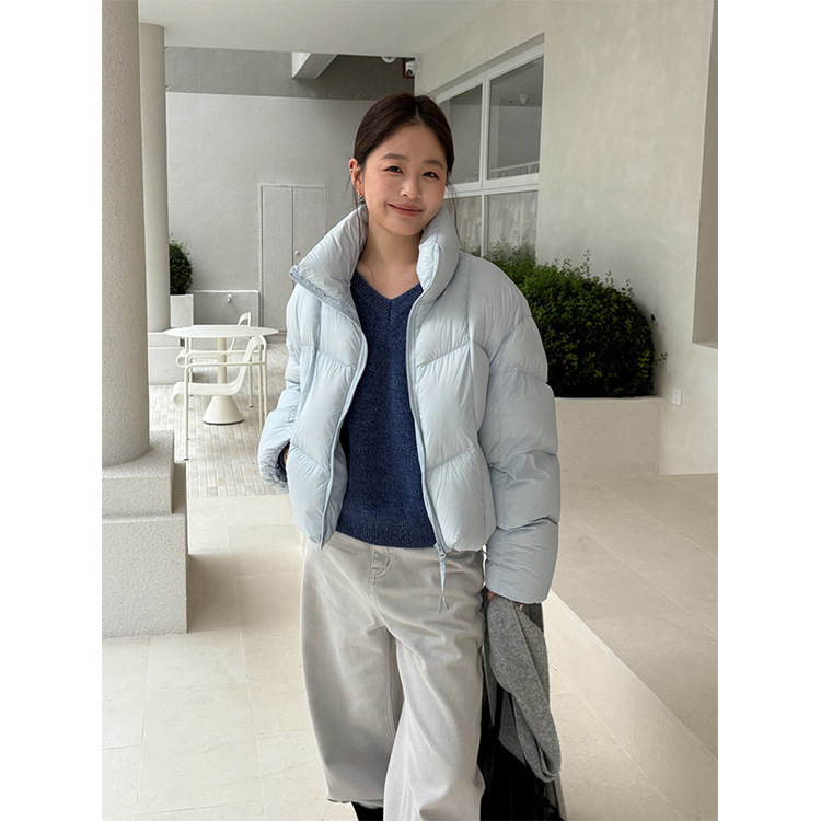 哈呼！肯豆羽绒服保暖立领绗缝宽松面包服外套女2025冬季新款好看