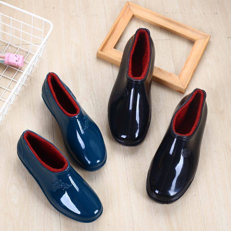 正品上海回力加棉短筒防滑雨鞋男女防水防寒防滑保暖胶鞋低帮雨靴