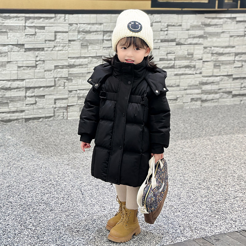 儿童长款羽绒服女童过膝2025新款加厚中大童小童洋气男童冬装外套