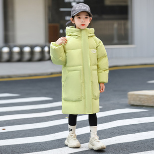 女童羽绒服2025年网红新款中大童儿童加厚中长款韩版童装冬装外套
