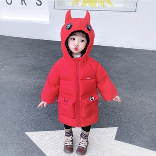 儿童羽绒服中长款1婴儿2岁宝宝3一5岁男女童加厚2025新款冬季外套