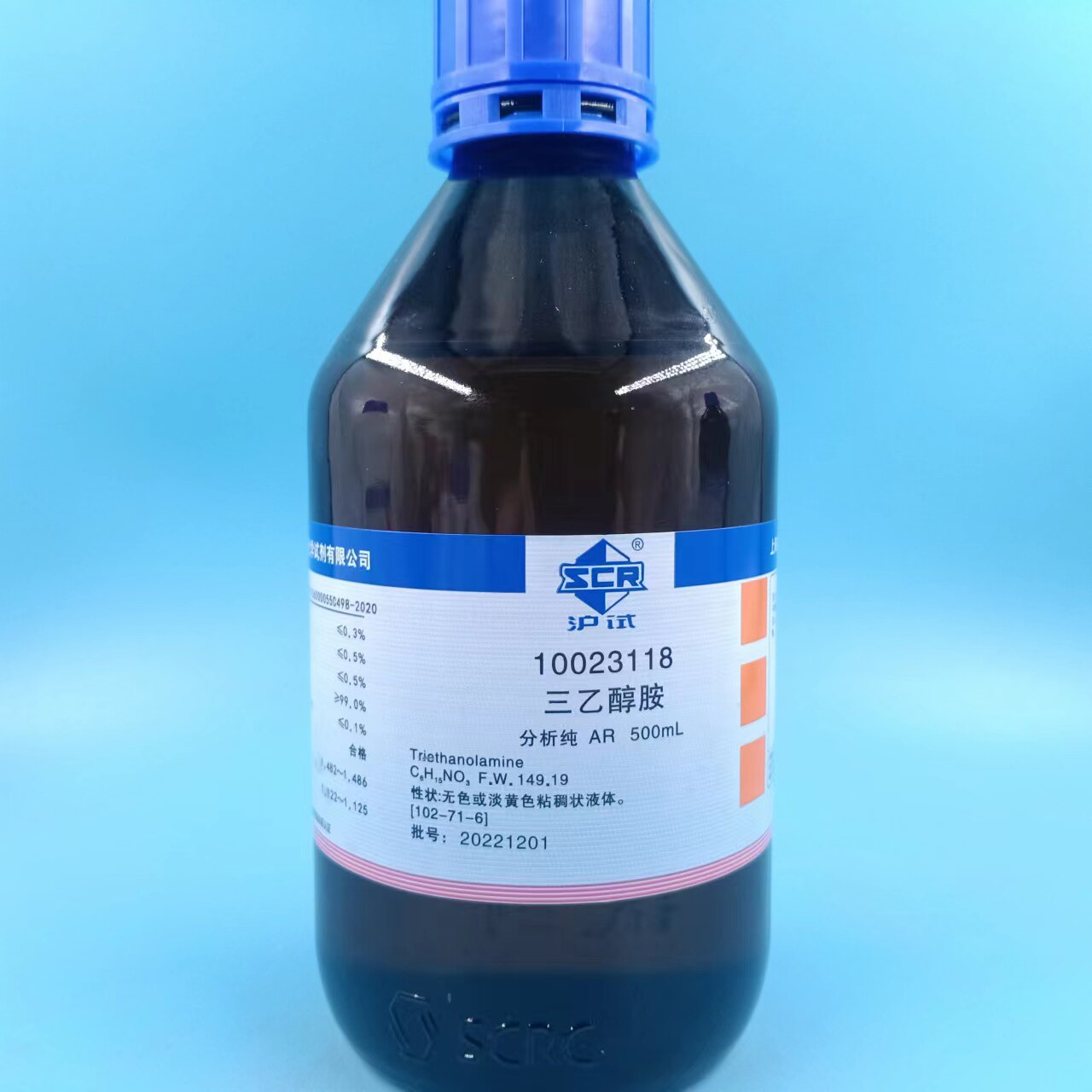 国药 三乙醇胺 分析纯ar99P0ml 分析纯ar85%实验室化学试剂