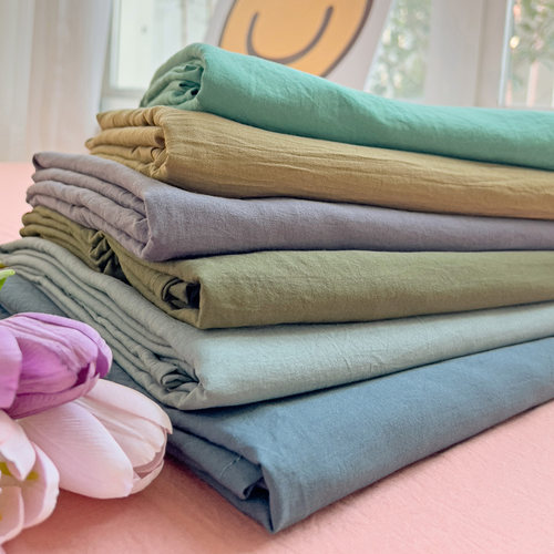 超柔纯色水洗棉床单单件磨毛被单单品单人宿舍垫单双人枕套三件套