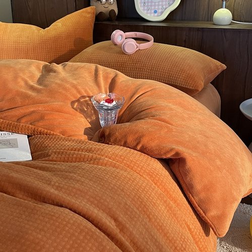 冬季简约加厚保暖牛奶绒双面珊瑚绒单件加绒被套宿舍150*200*230