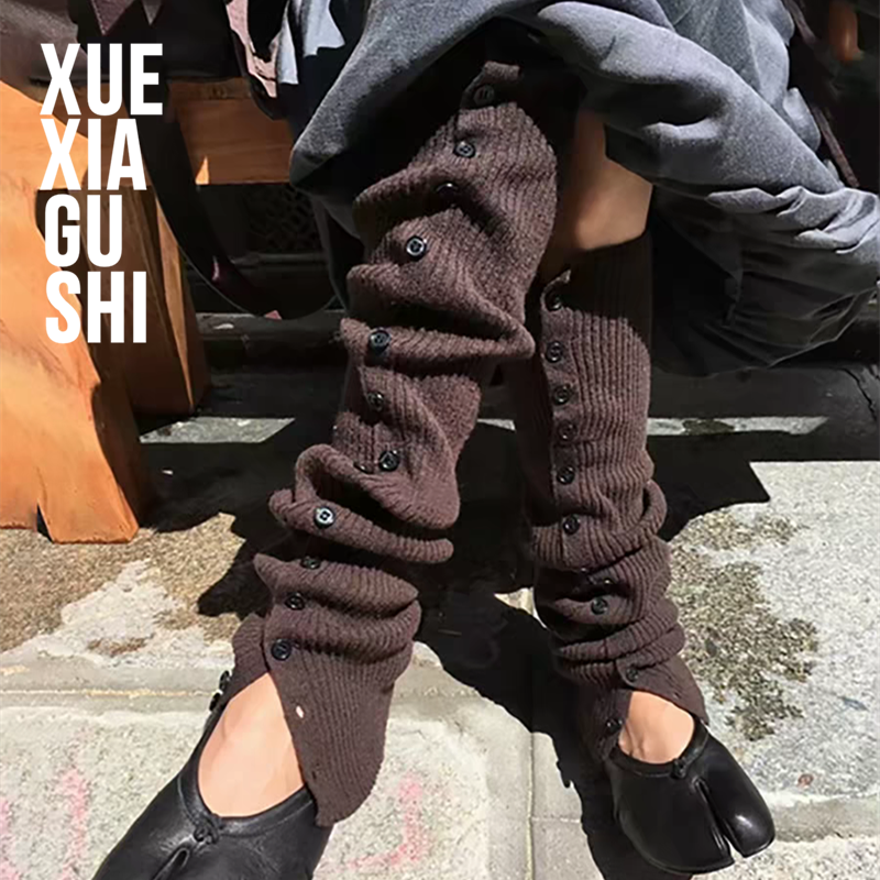 ins博主力荐～纽扣开叉叠穿袜套【進口机织/显瘦保暖】韩版腿套女,女士内衣/男士内衣/家居服,长筒袜,淘宝优惠券,粉丝福利购,淘宝优惠卷