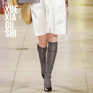 miu同款 高筒袜 進口机织 走秀款 腿精B入 堆堆小腿袜 高级感