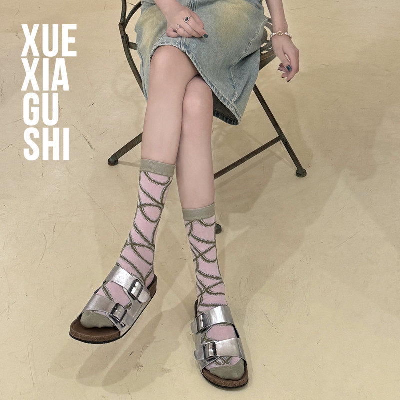 【藤蔓设计显瘦女袜】靴下故事 夏季女人味穿搭中筒袜优雅ins潮袜