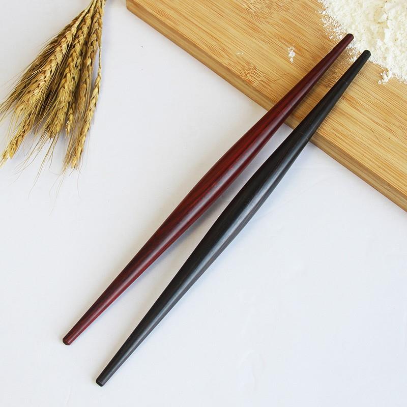 紫光檀鱼肚擀面杖饺子皮红木擀面棍家用实木两头尖擀面杖大号尖头