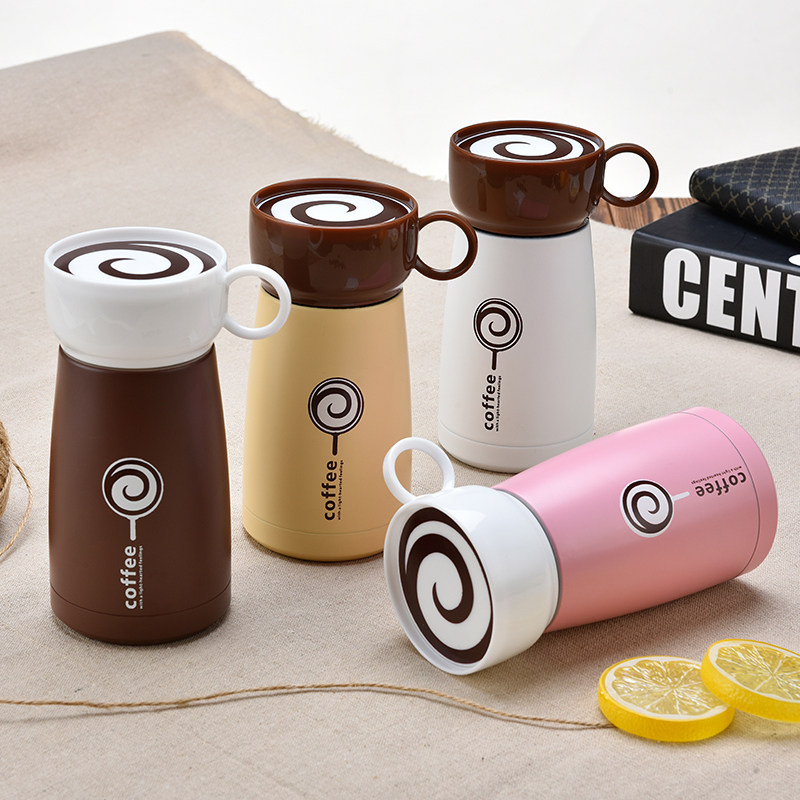 【天天特价】不锈钢真空保温杯男女学生儿童便携创意时尚咖啡杯子