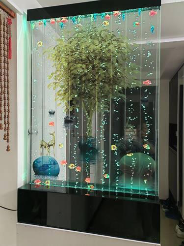 水字画款风定制客餐厅玄关卫生间半墙水网红隔断泡