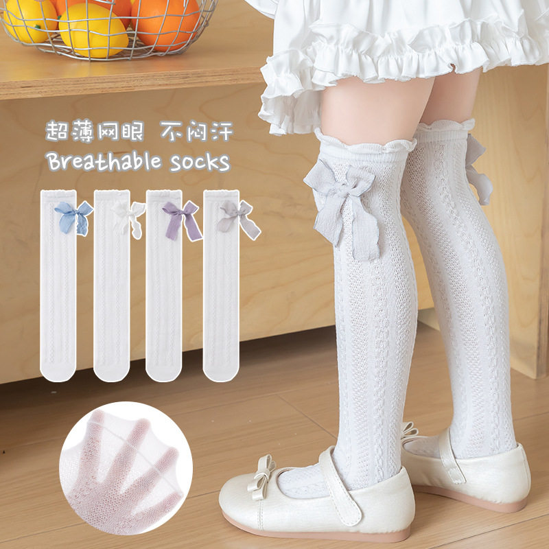女童过膝袜子春夏季薄款