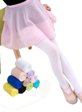儿童连裤袜夏季白色跳舞表演练功连体丝袜薄款弹力女孩打底舞蹈袜