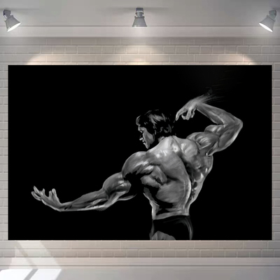 肌肉猛男健身房挂布背景宿舍
