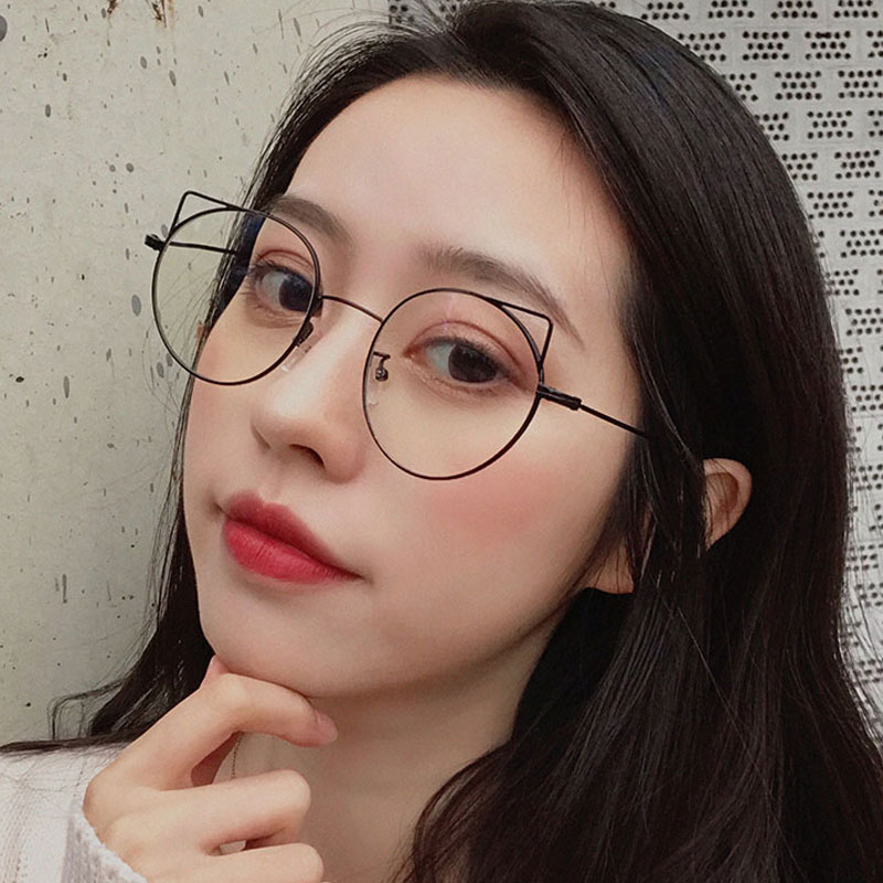 韩版个性可爱猫耳朵眼镜女配度数