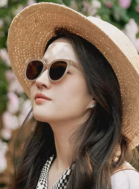 许红豆同款茶色偏光太阳眼镜圆脸