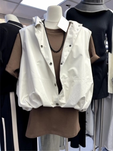 马夹外套女 坎肩连帽短款 2026春夏新款 气质通勤百搭宽松显瘦无袖