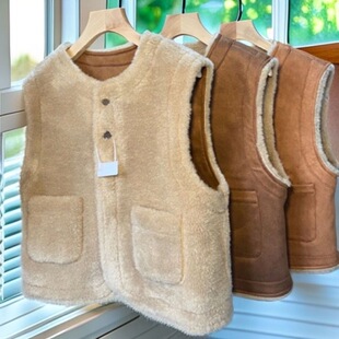 坎肩 双面穿保暖马夹女秋冬无袖 小香风短款 百搭马夹外套秋冬新款