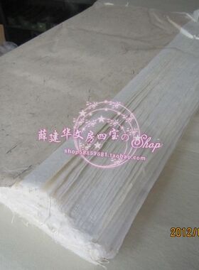 纯手工八尺云龙皮纸宣纸白色仿古本色半生半熟125X248小楷书法