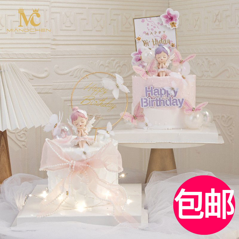 烘焙蛋糕装饰芭蕾小女孩贝拉天使