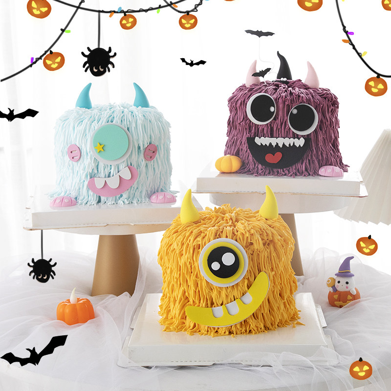 万圣节蛋糕装饰摆件万圣节独眼仔小怪物怪兽节日派对甜品装扮插件