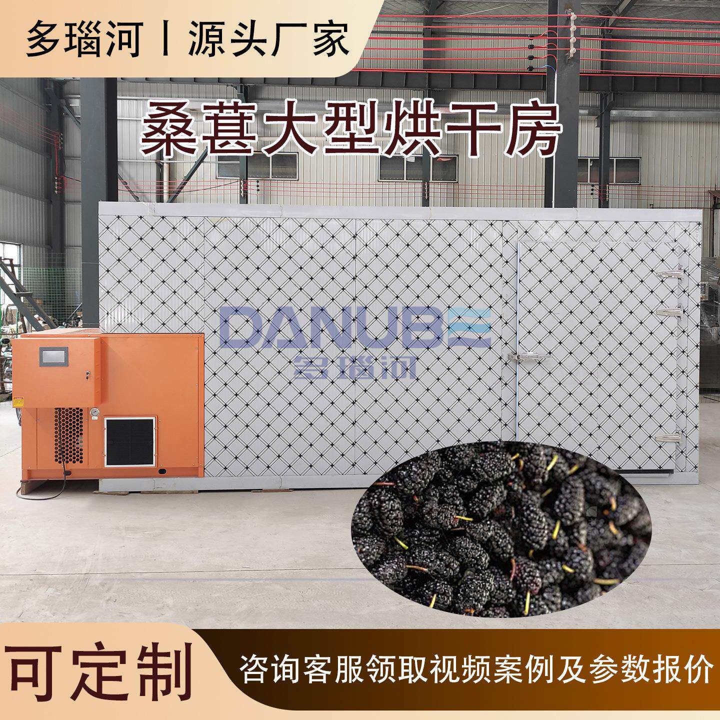 桑葚热泵烘干机 桑果黑椹大型烘干设备 桑椹子桑粒大型烘干房商用