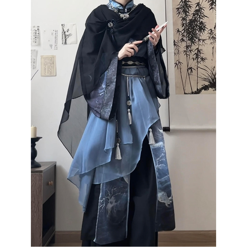 祈风新中式古风褂裙改良江湖侠客武侠风汉服男女套装汉元素国风