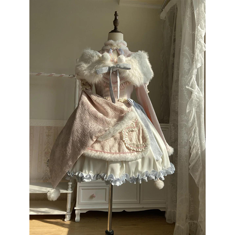 蓝粉中华风可爱甜美lolita裙op可爱甜美汉元素洛丽塔少女公主裙子