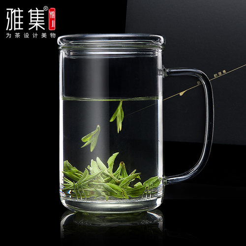 雅集茶具直觉杯家用带把手
