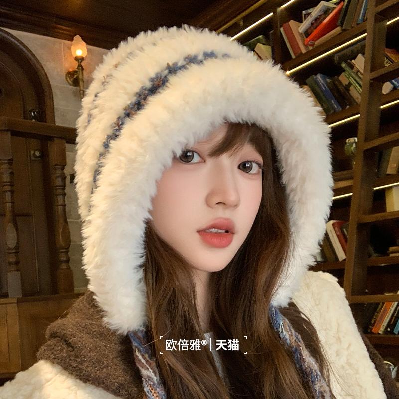 毛绒针织毛线帽女保暖防寒