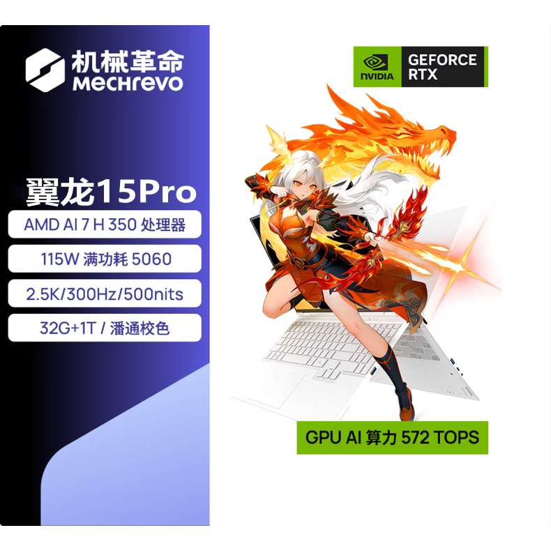 MECHREVO/机械革命 翼龙 15Pro16X5060 99Wh国补游戏笔记本电脑