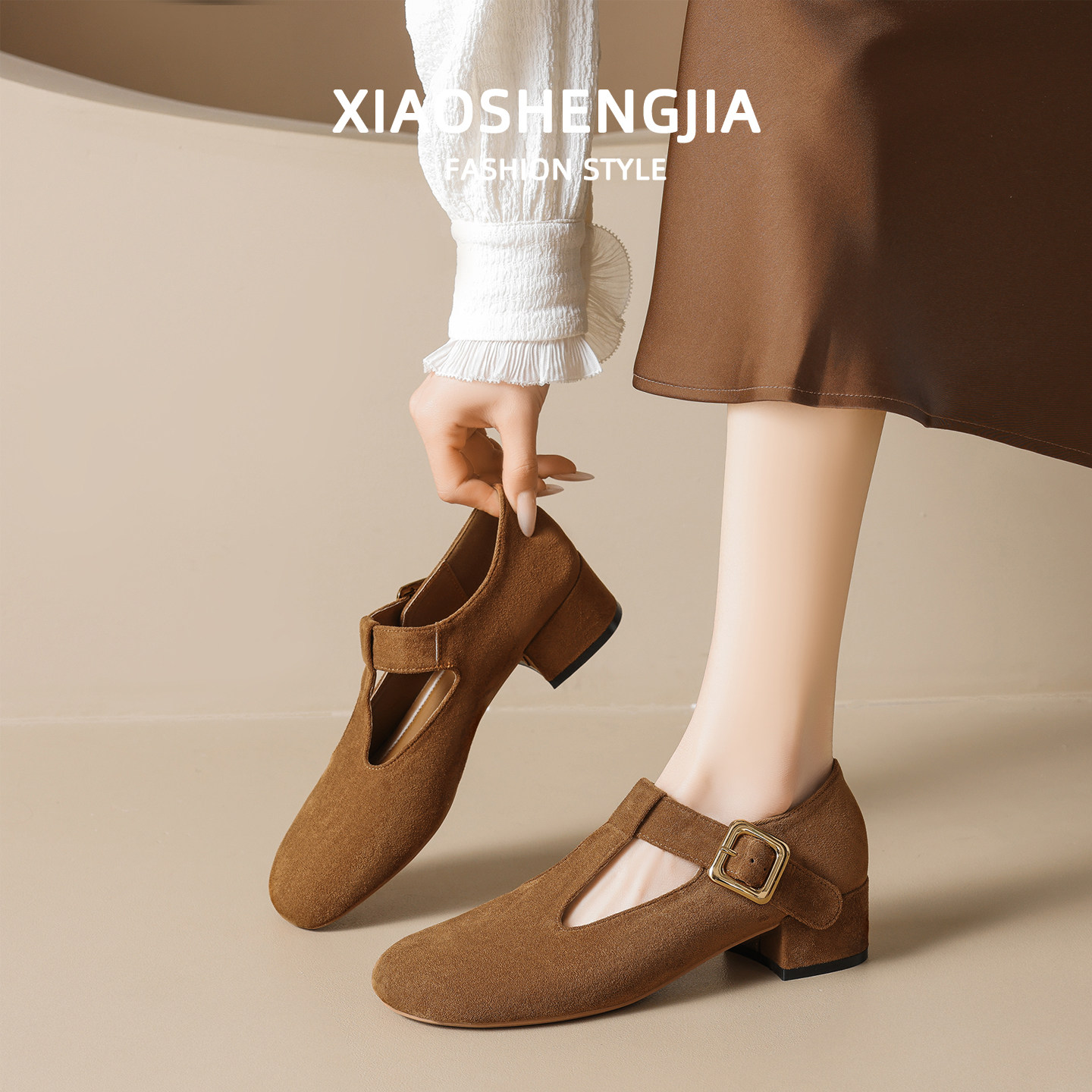 法式单鞋女设计感小众2026新款一字扣玛丽珍鞋粗跟搭配旗袍的鞋子,女鞋,玛丽珍鞋,淘宝优惠券,粉丝福利购,淘宝优惠卷
