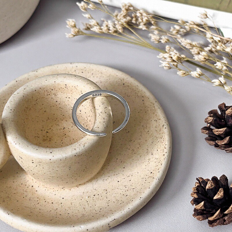 S925纯银开口戒指个性简约百搭