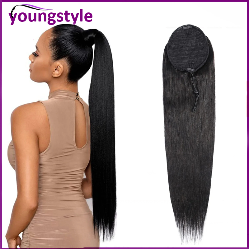 100g Straight Brazilian human hair ponytail extensions马尾发