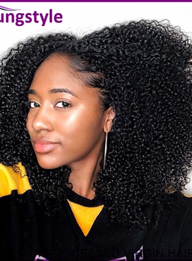 Peruvian human hair Afro Kinky Curly Clip In Human hair120g