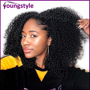 Peruvian human hair Afro Kinky Curly Clip In Human hair120g
