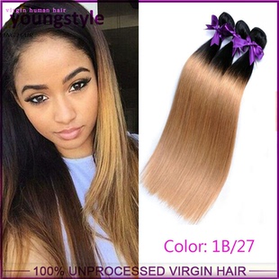 100g ombre 1b/27 Brazilian human virgin hair extensions 9A