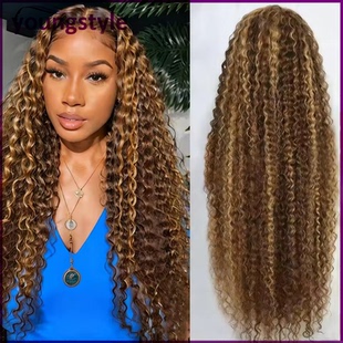 p4/27# kinky curly brazilian human hair 13*4 lace front wigs