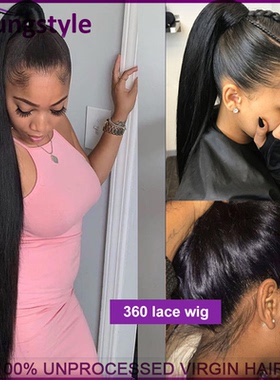 10A Straight 360 Full Lace Hair Wig Peruvian Human Hair Wigs
