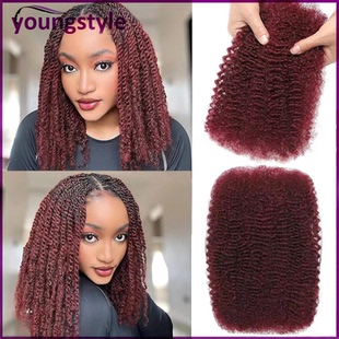 99j# Afro Kinky Curly Bulk Brazilian Human Hair For Braiding