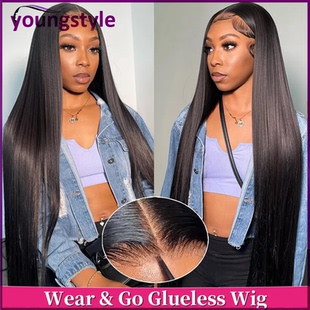 Straight wear and go glueless wig brazilian human hair wigs