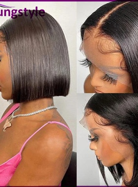 bob wig human hair straight 13*4 full frontal lace wigs