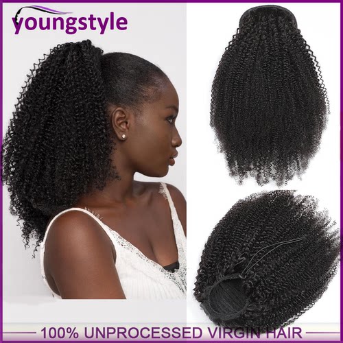 AfrokinkyCurlyPonytail假发