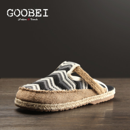 GOOBEI原创民族风手工包头拖鞋