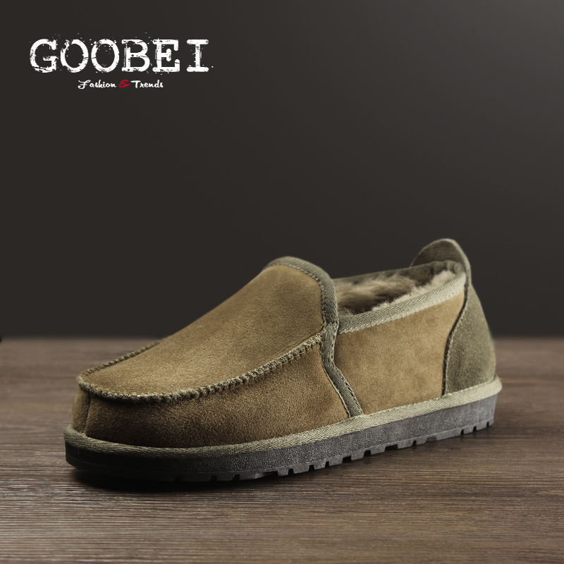 低帮羊皮毛一体防滑保暖懒人鞋