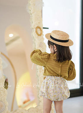 le soleil kids 黑色牛油果两色衬衫 女童