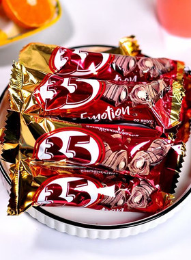 俄罗斯进口essen流心35巧克力味威化夹心饼干可可独立包装休闲零