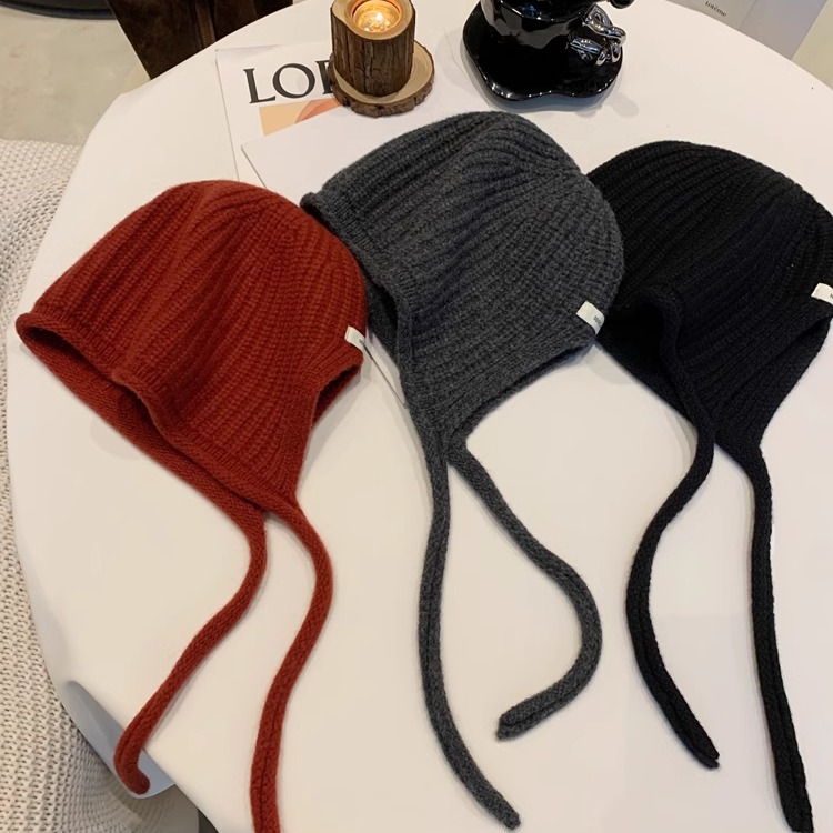 高品质澳洲100%纯羊毛针织帽子秋冬新款百搭纯色保暖针织毛线帽潮