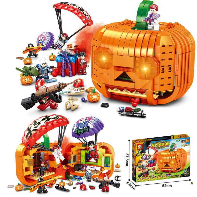 新款 积木S牌和平精英训练场吃鸡军事模型男孩玩具普通塑料积木