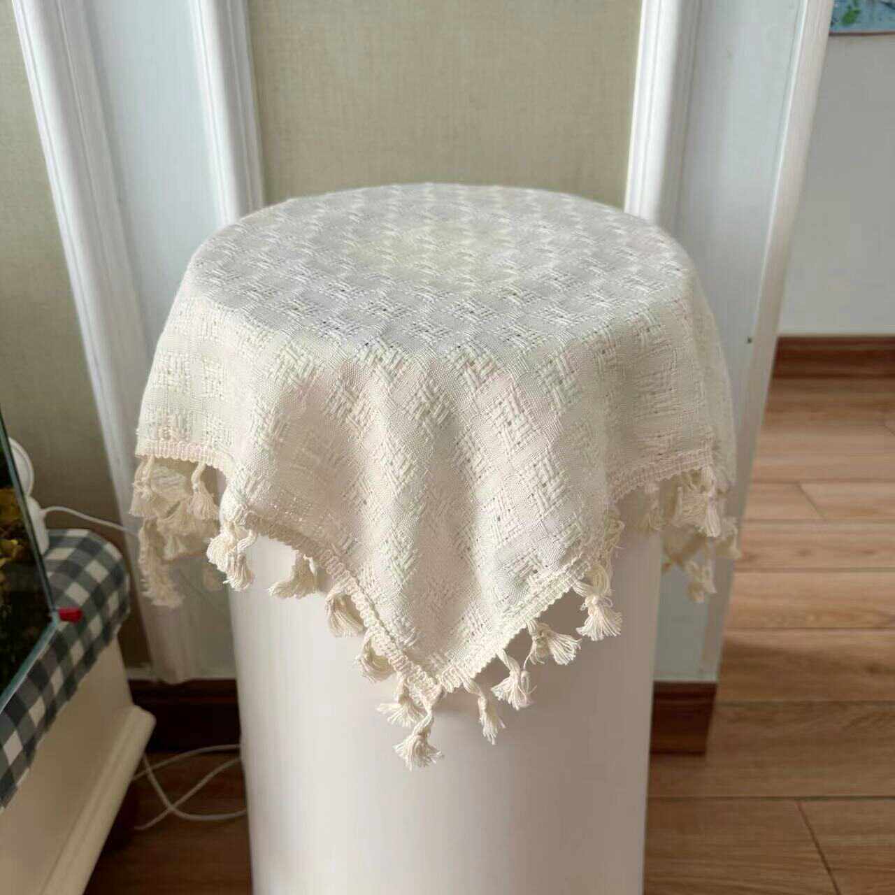 编织纯色防尘盖巾空气净化器床头柜盖布立式空调遮挡布打印机罩子,居家布艺,万能盖巾,淘宝优惠券,粉丝福利购,淘宝优惠卷